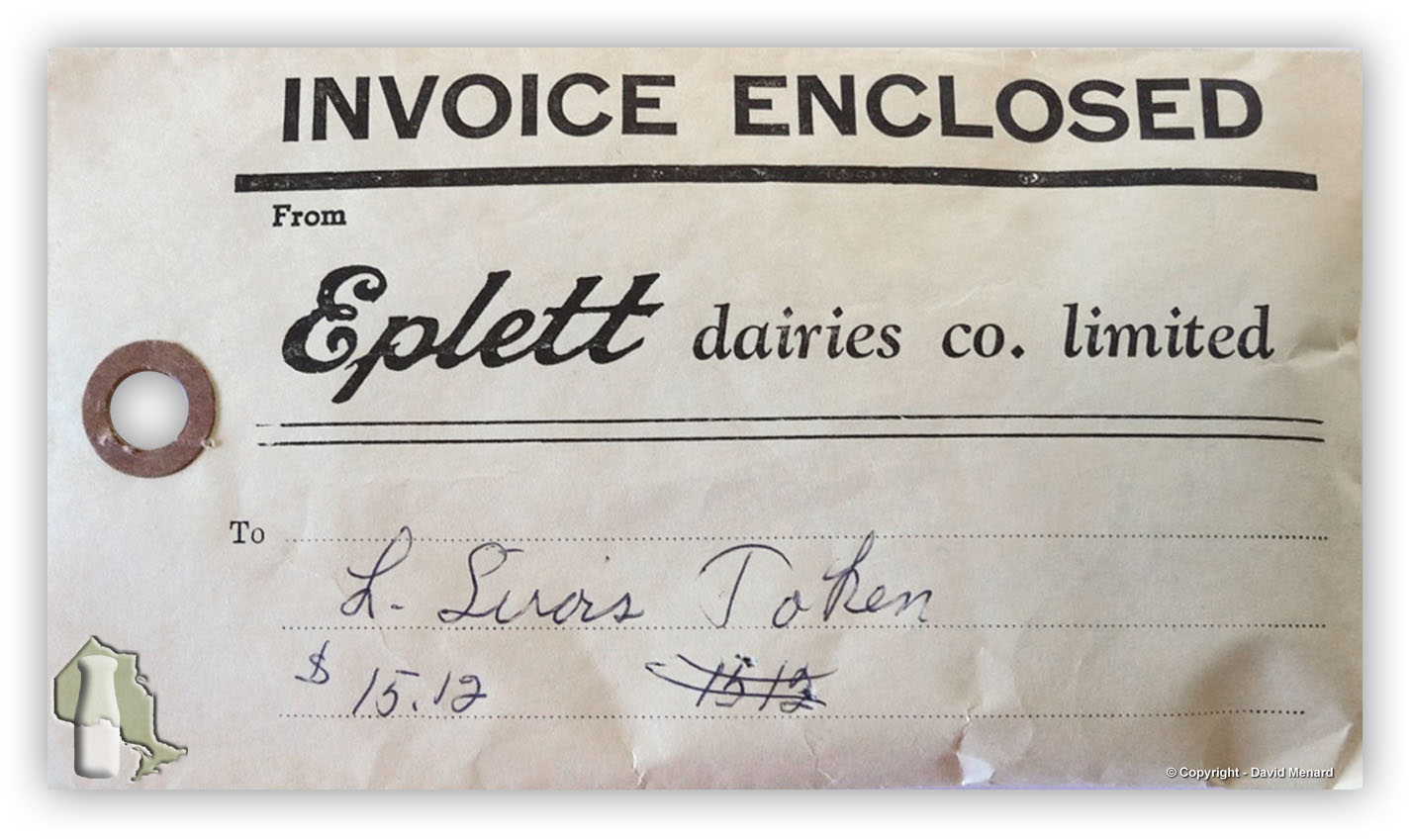 Invoice Envelope - Courtesy David Menard